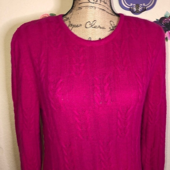 Vintage Evan Picone Lambswool, Angora Pink Sweater Removable Shoulder Pads Sz SP - Picture 3 of 6